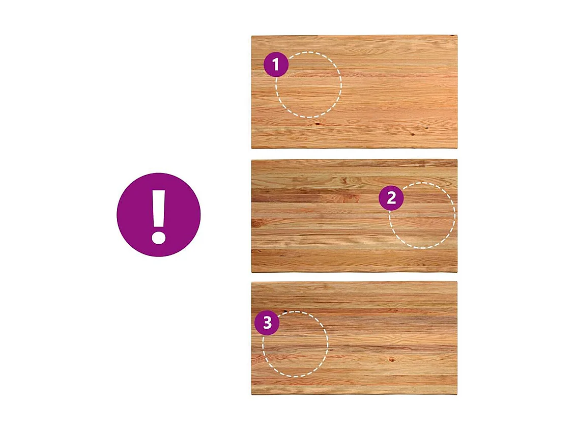 Table à manger marron clair bois de chêne massif rectangulaire