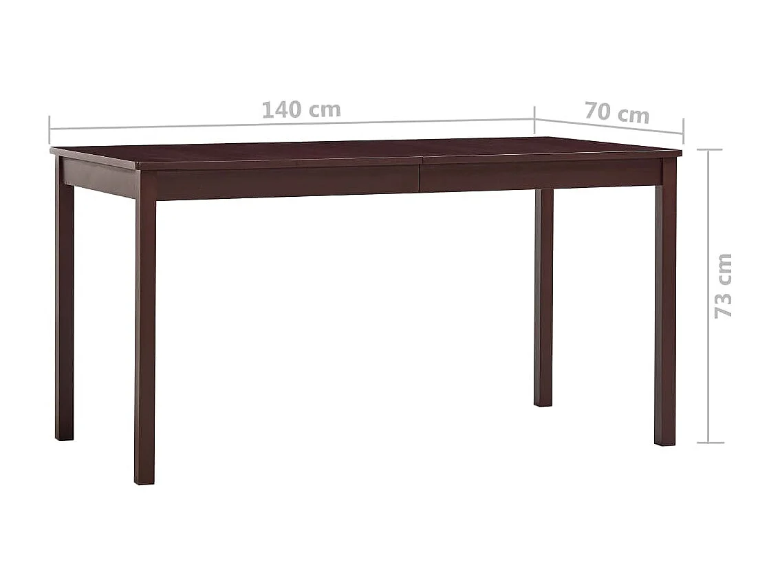 Table de salle à manger Marron foncé 140 x 70 x 73 cm Pin