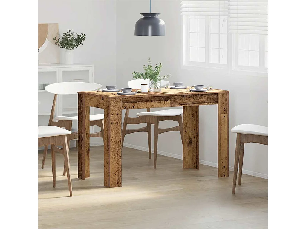 Table à manger vieux bois 120x60x76 cm bois d'ingénierie
