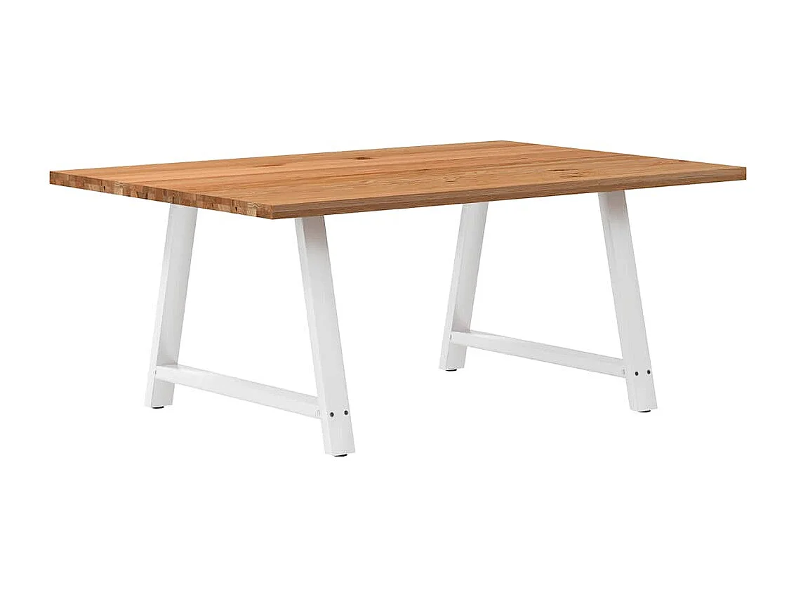 Eettafel rechthoekig 180x120x74 cm massief eikenhout lichtbruin