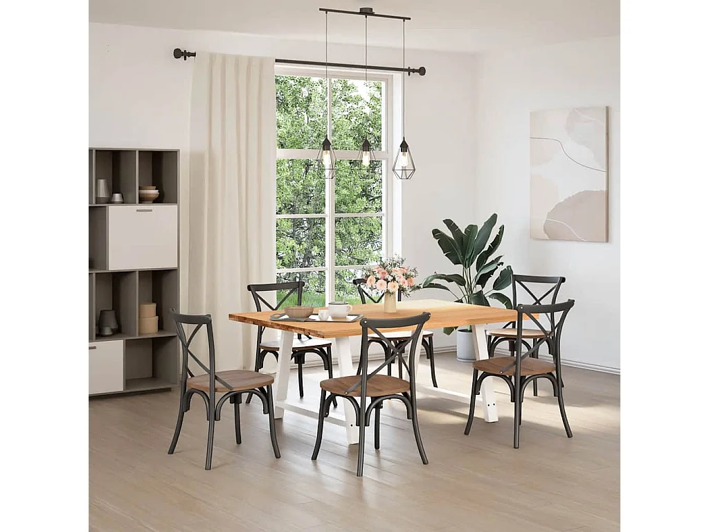 Eettafel rechthoekig 180x120x74 cm massief eikenhout lichtbruin