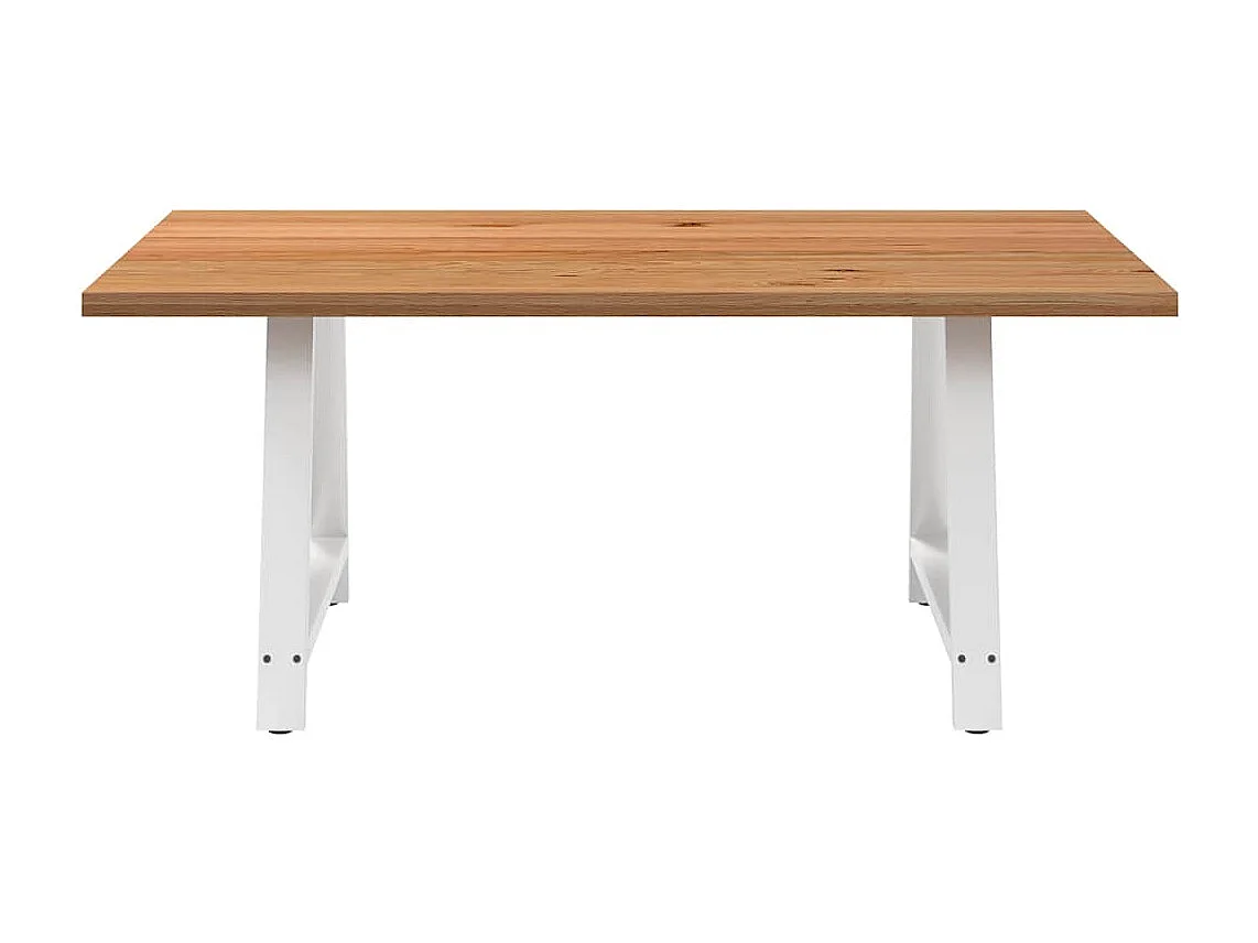 Eettafel rechthoekig 180x120x74 cm massief eikenhout lichtbruin