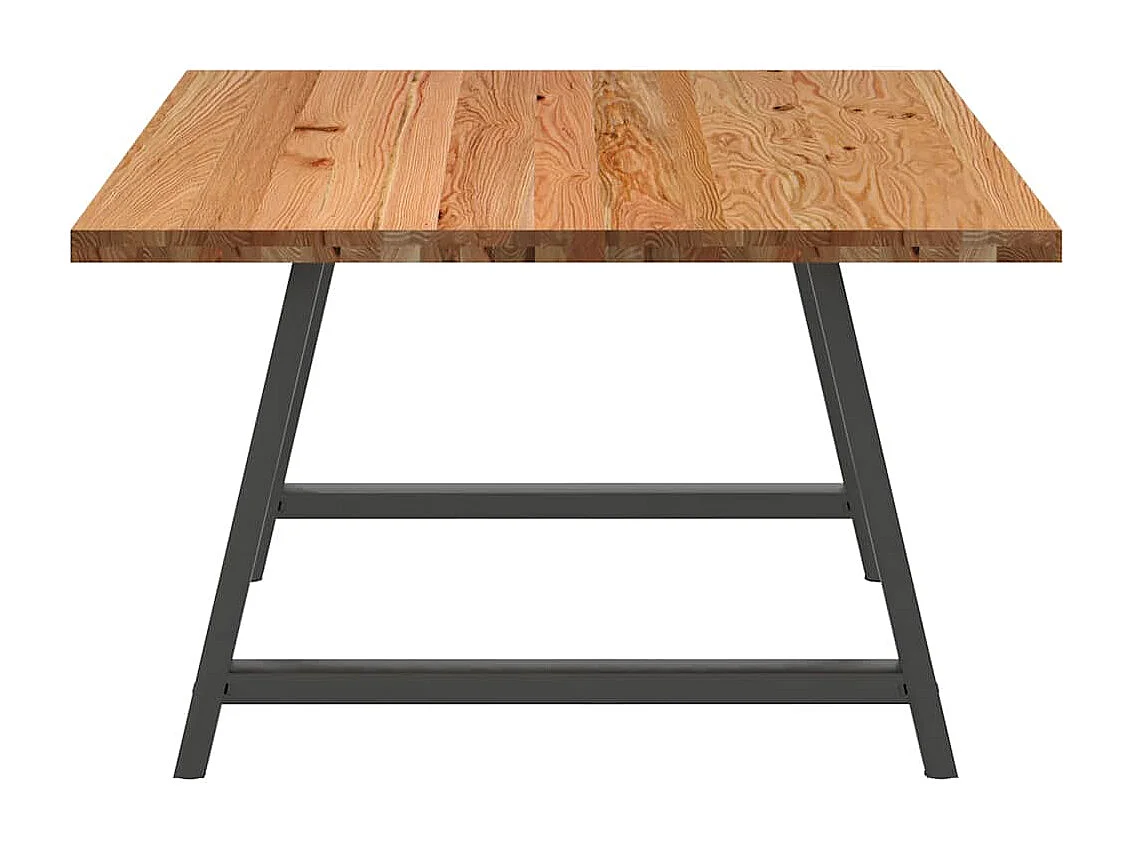 Table à manger marron clair bois de chêne massif rectangulaire