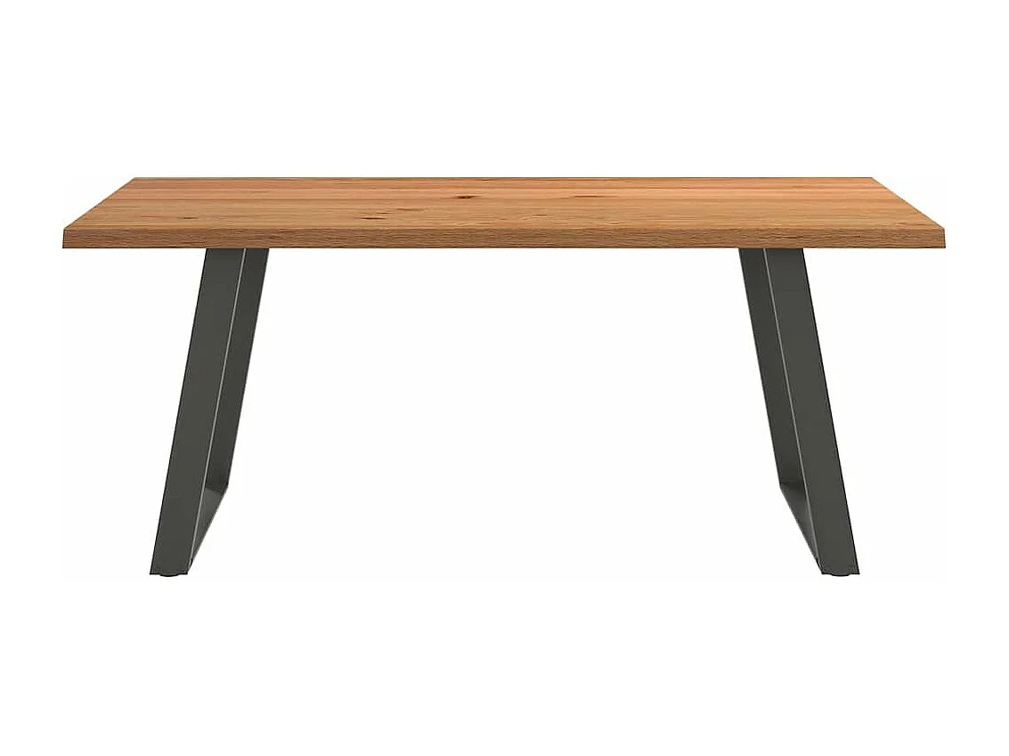 Eettafel 180x100x74 cm massief eikenhout lichtbruin