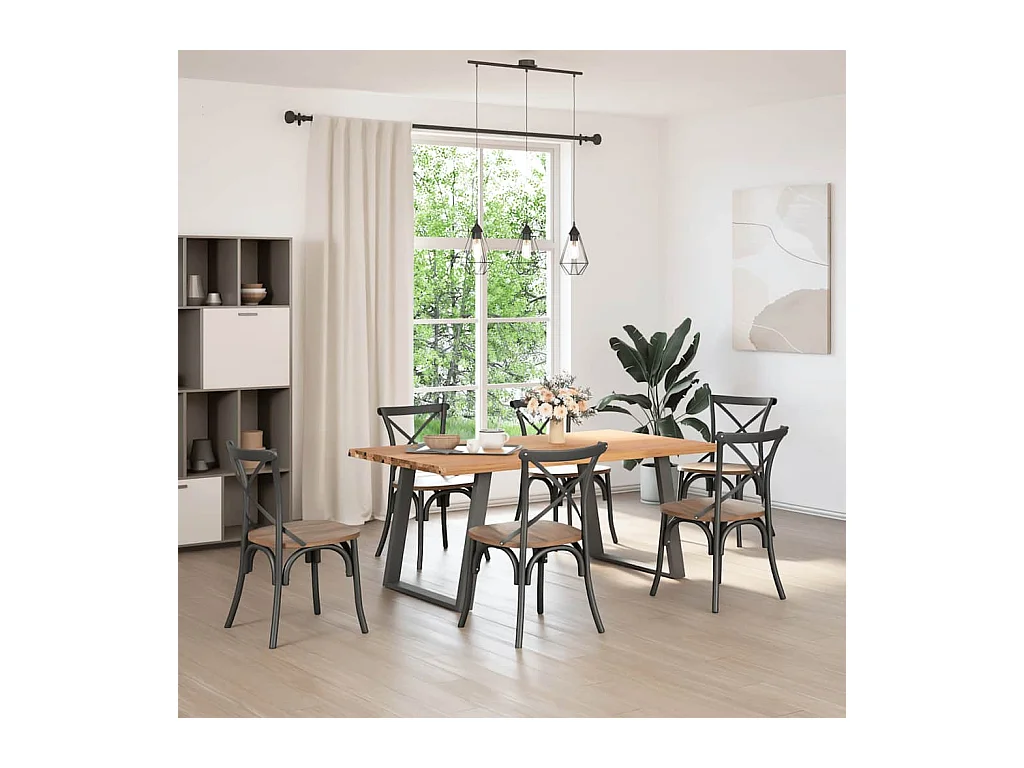 Table à manger marron clair 180x100x74 cm bois de chêne massif