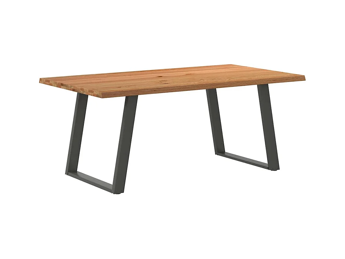 Table à manger marron clair 180x100x74 cm bois de chêne massif