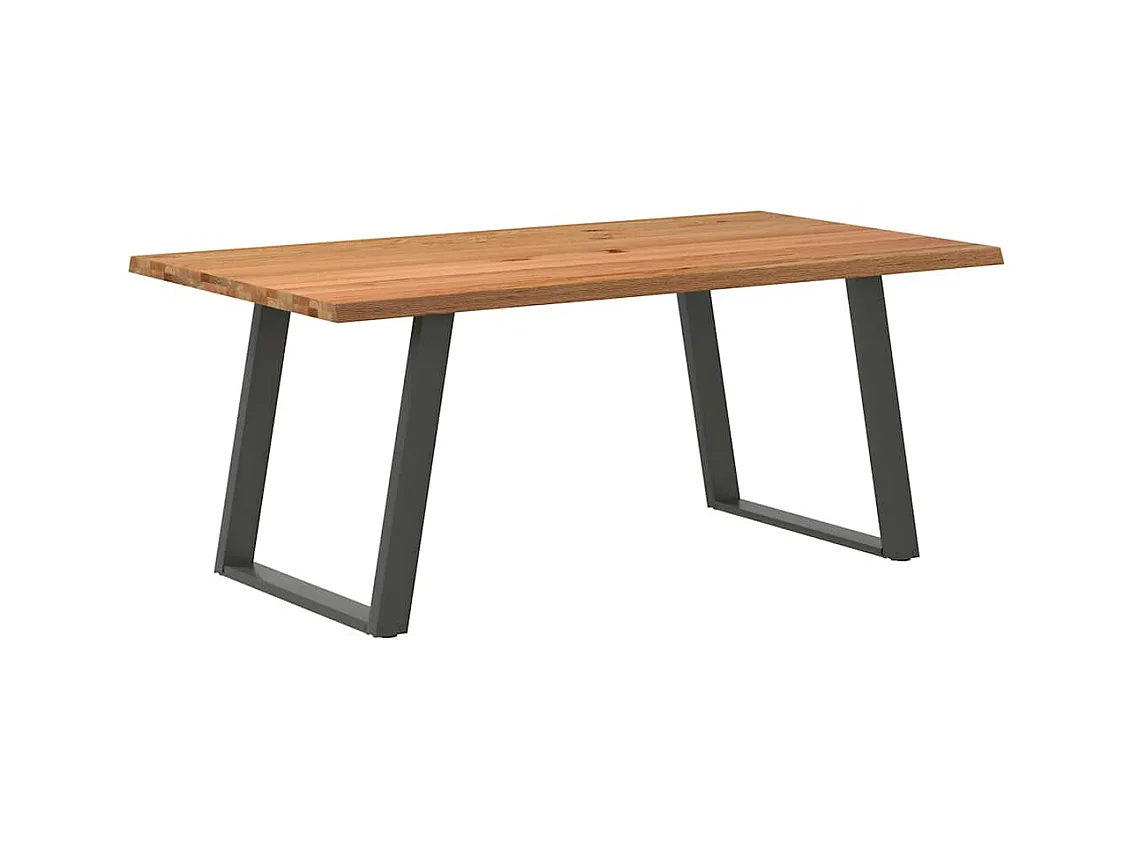 Table à manger marron clair 180x100x74 cm bois de chêne massif