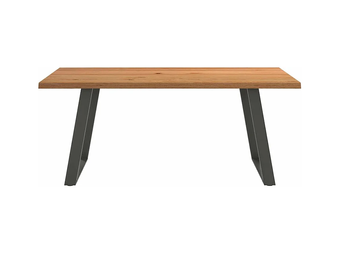 Table à manger marron clair 180x100x74 cm bois de chêne massif