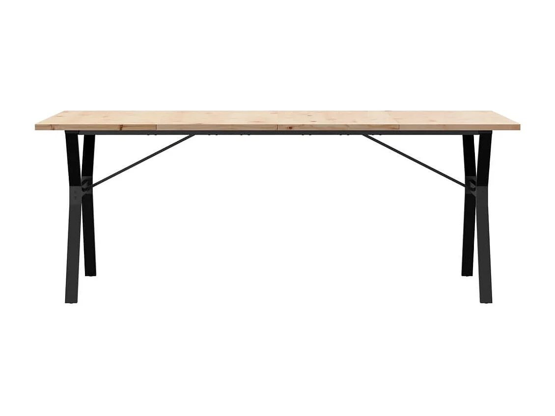Table à manger cadre en Y 200x100x75,5 cm bois pin massif fonte