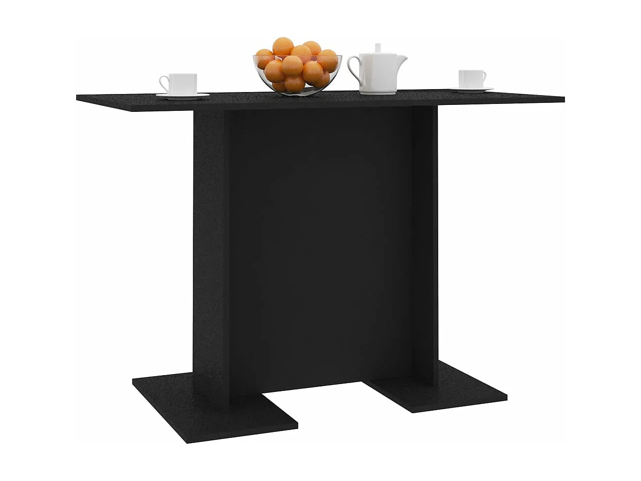 Mesa de jantar 110x60x75 cm contraplacado preto