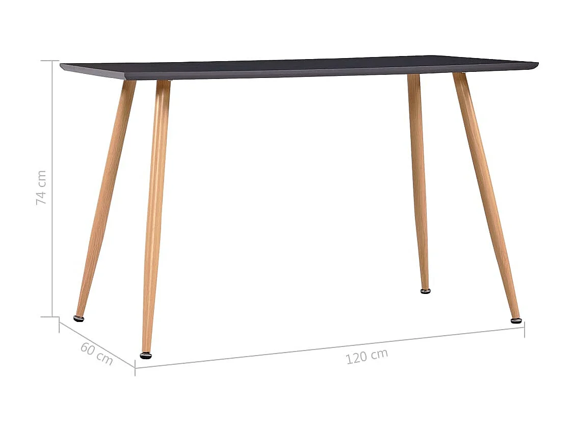 Table de salle à manger Gris et chêne 120x60x74 cm MDF
