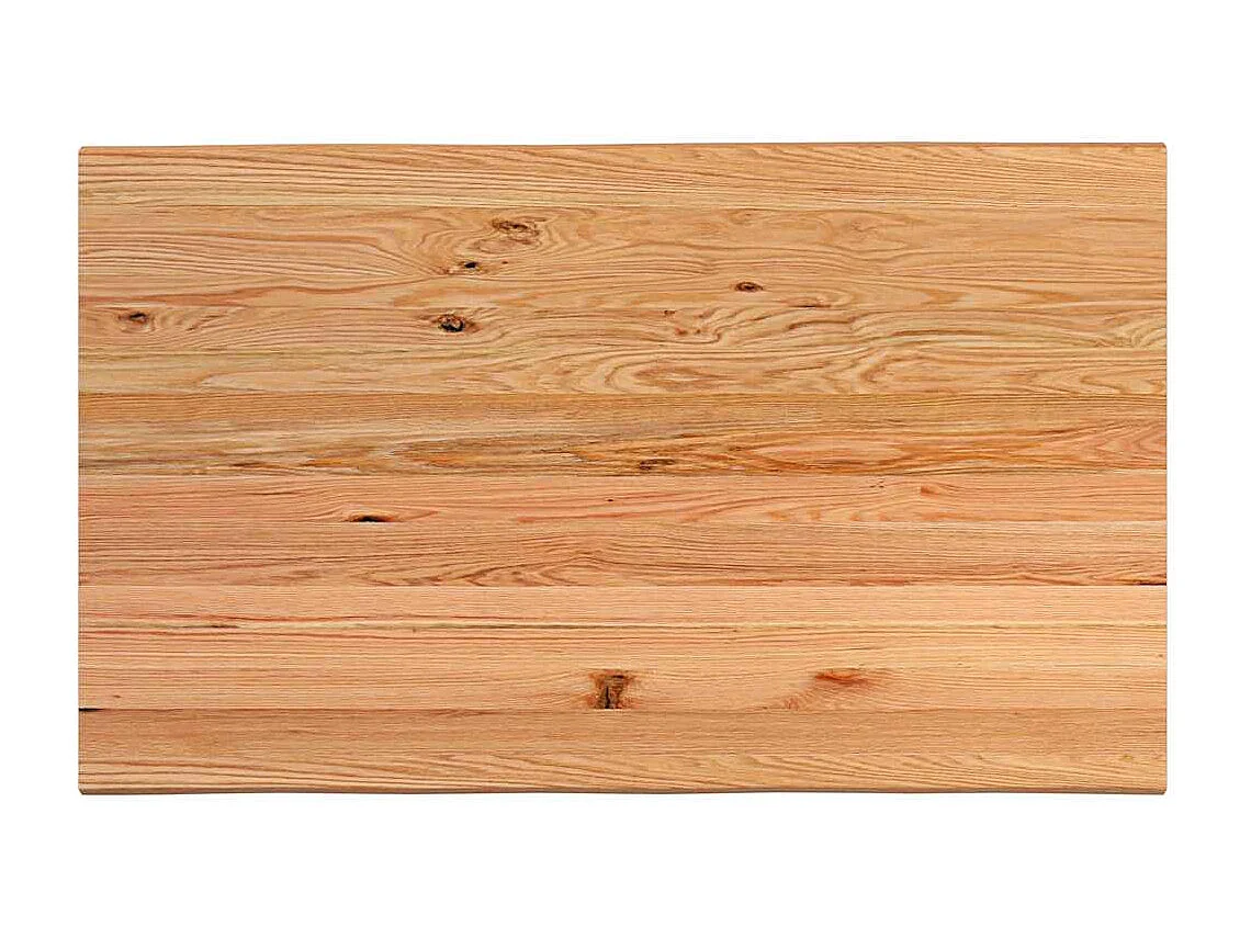 Table à manger marron clair bois de chêne massif rectangulaire