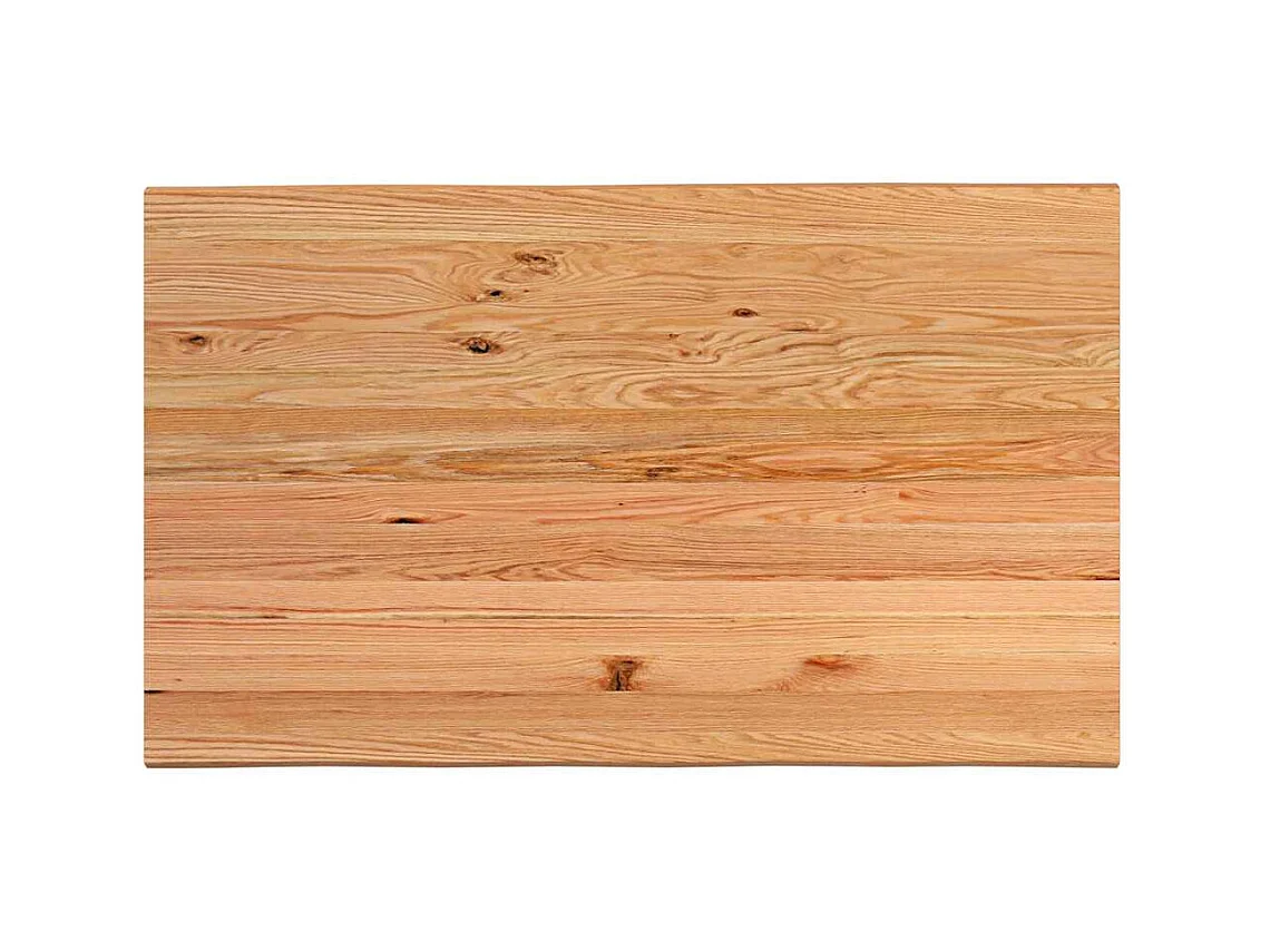 Table à manger marron clair bois de chêne massif rectangulaire