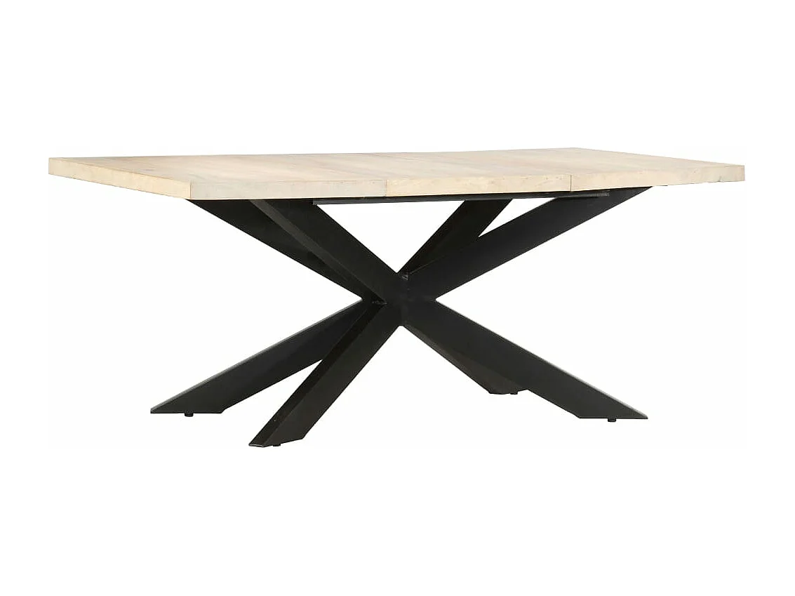 Table à manger 180x90x76 cm Bois de manguier massif blanchi