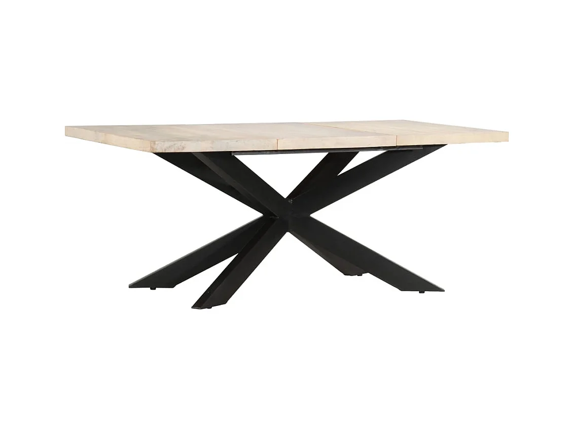 Table à manger 180x90x76 cm Bois de manguier massif blanchi