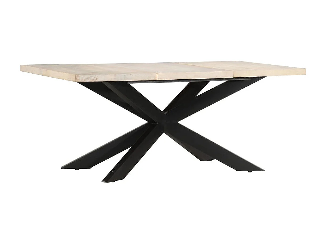 Table à manger 180x90x76 cm Bois de manguier massif blanchi