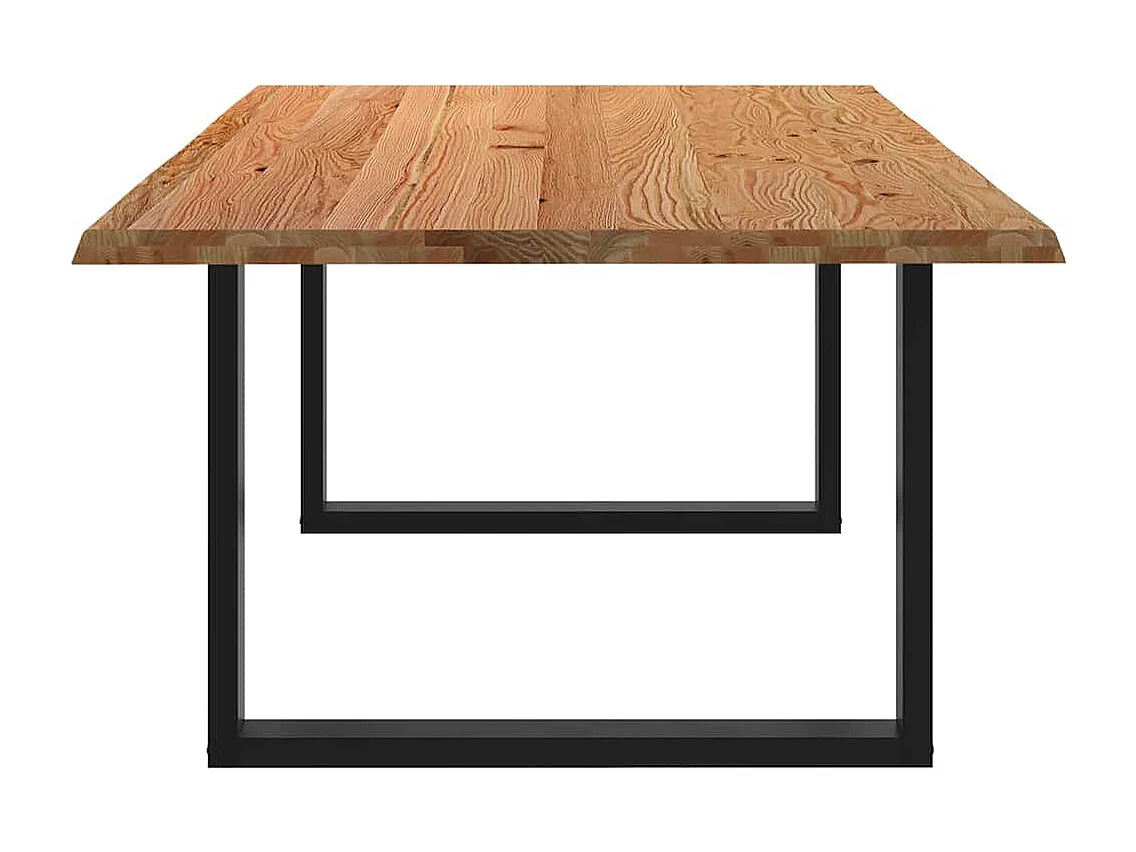 Table à manger marron clair bois de chêne massif rectangulaire