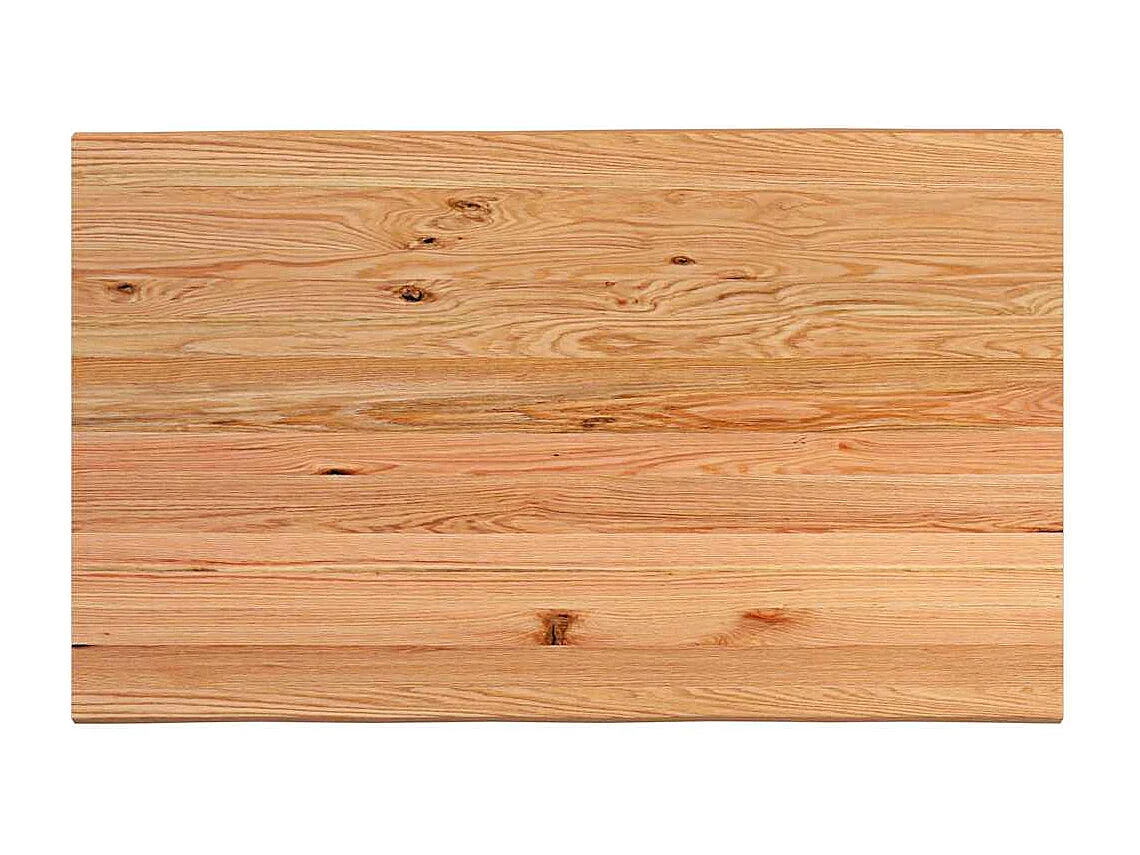 Table à manger marron clair bois de chêne massif rectangulaire