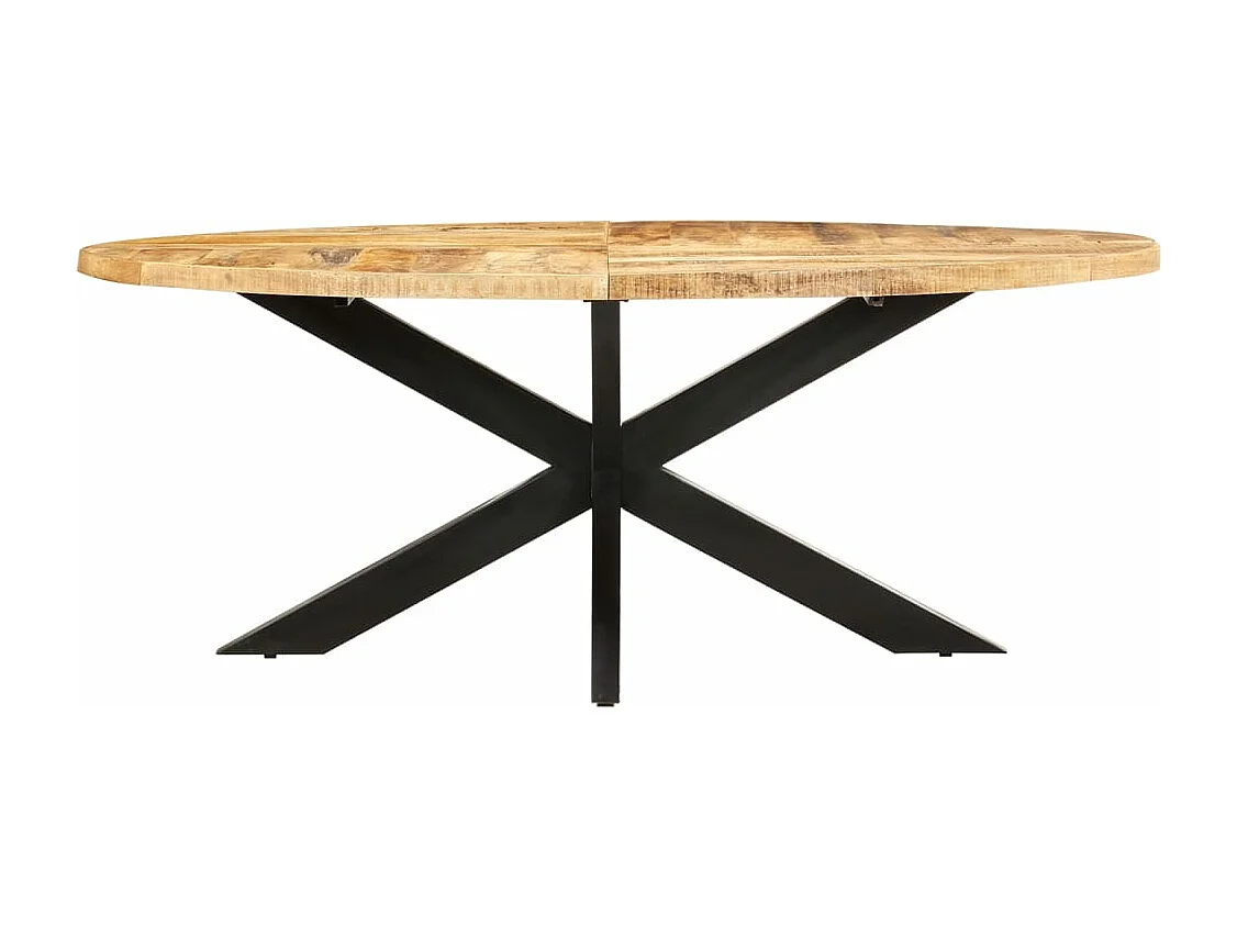 Table à manger ovale 200x100x75 cm Bois de manguier brut