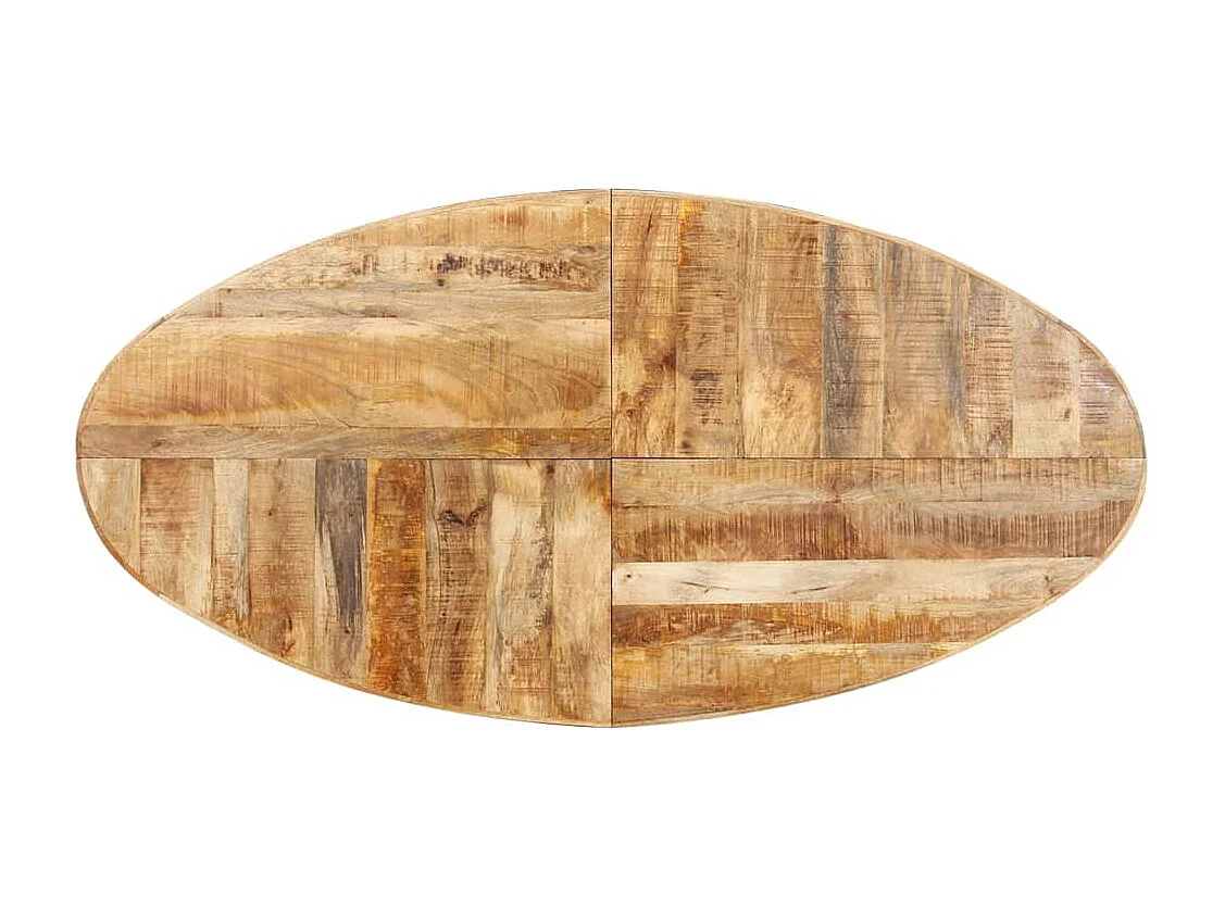 Table à manger ovale 200x100x75 cm Bois de manguier brut