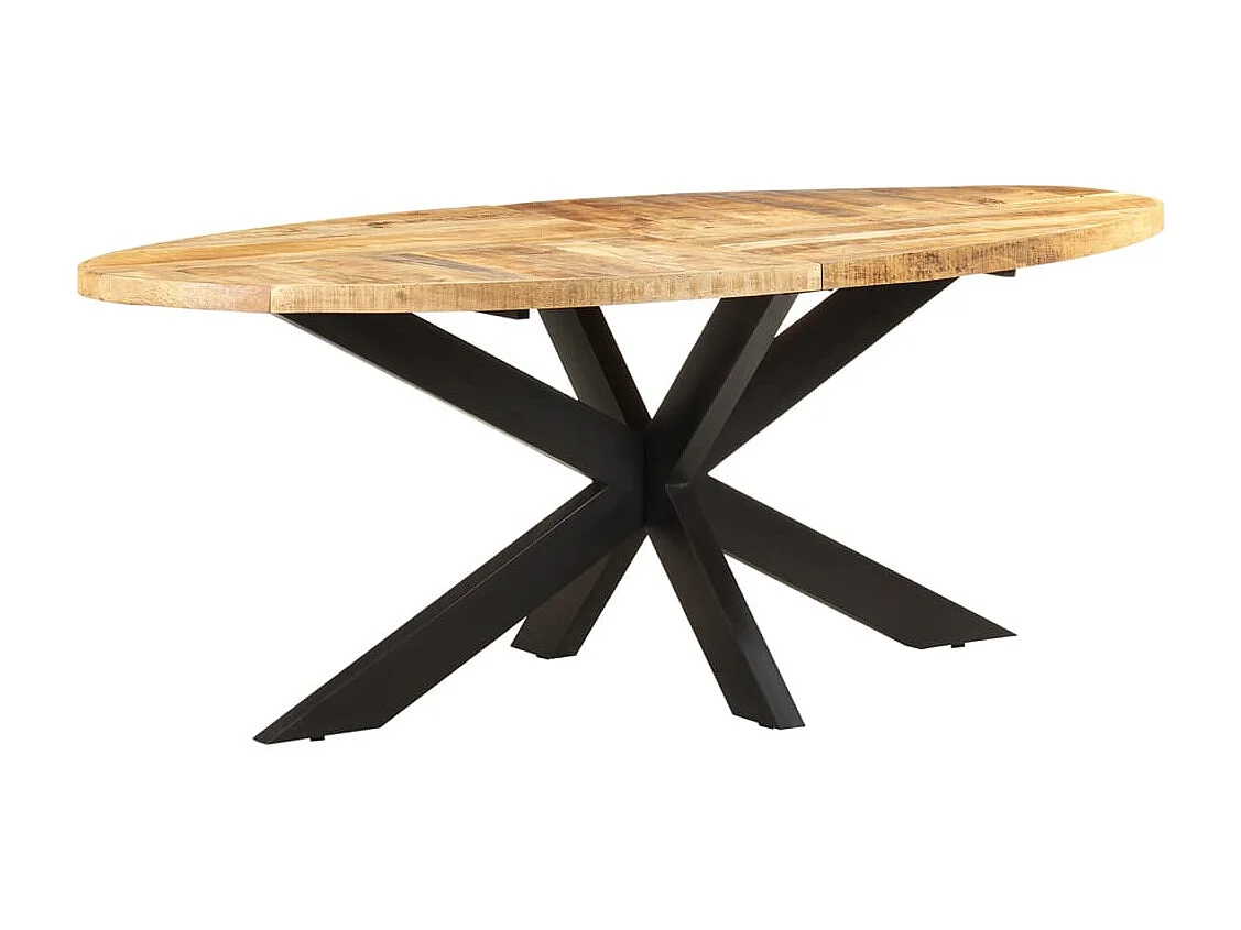 Table à manger ovale 200x100x75 cm Bois de manguier brut