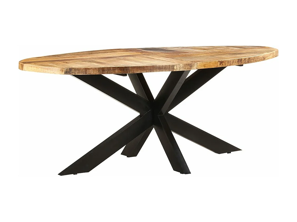 Table à manger ovale 200x100x75 cm Bois de manguier brut