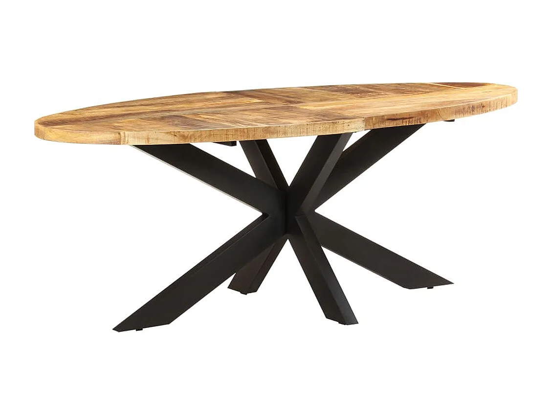 Table à manger ovale 200x100x75 cm Bois de manguier brut