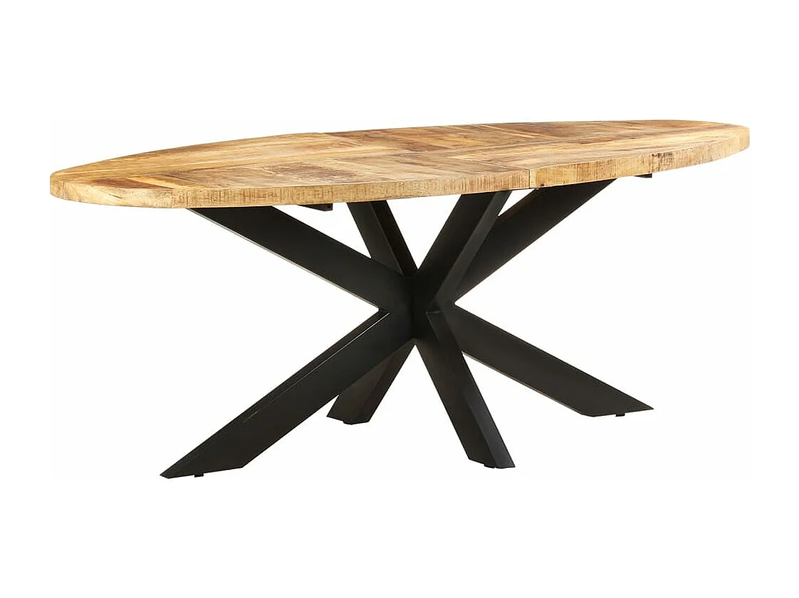 Table à manger ovale 200x100x75 cm Bois de manguier brut