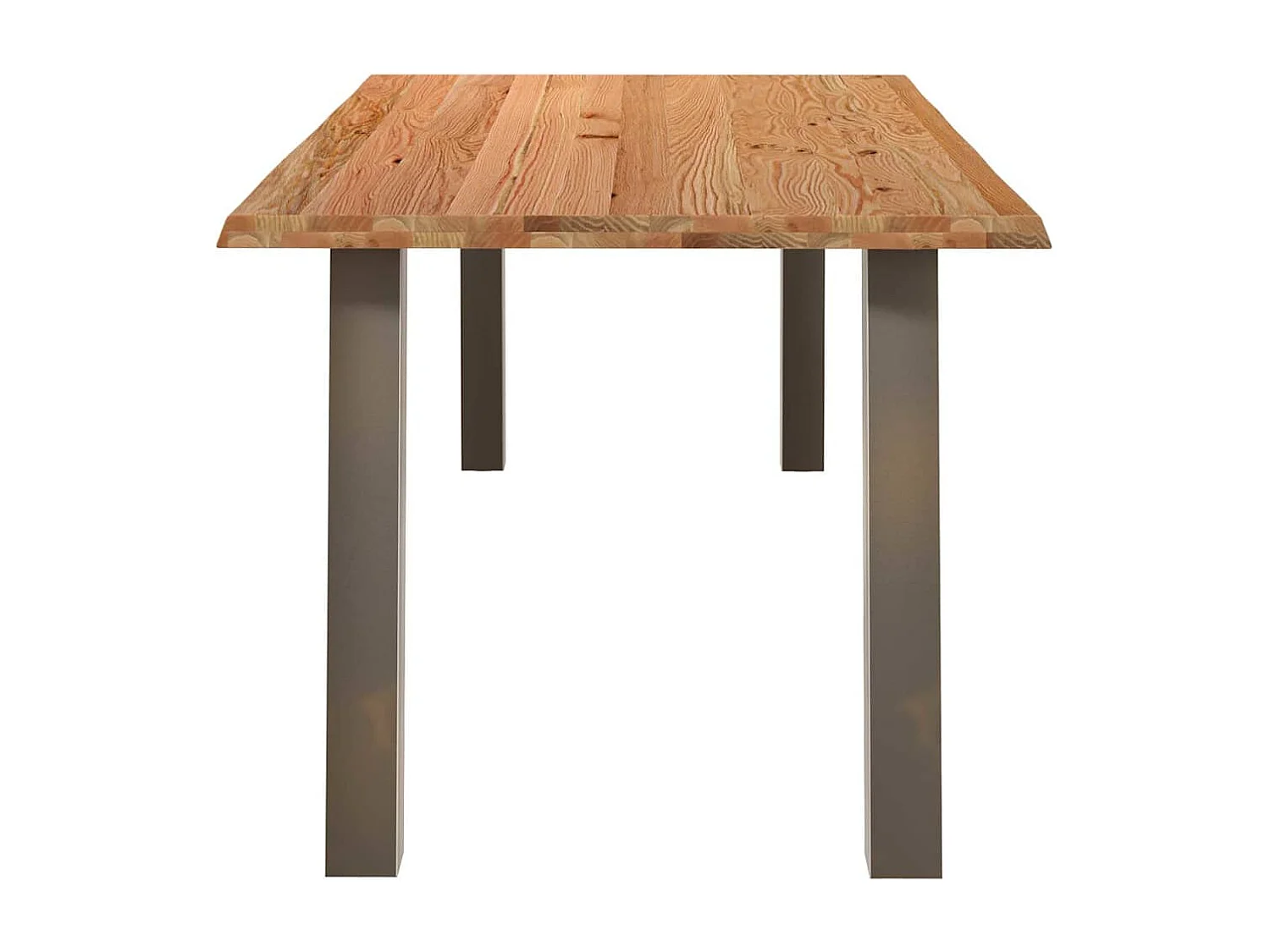 Table à manger marron clair bois de chêne massif rectangulaire