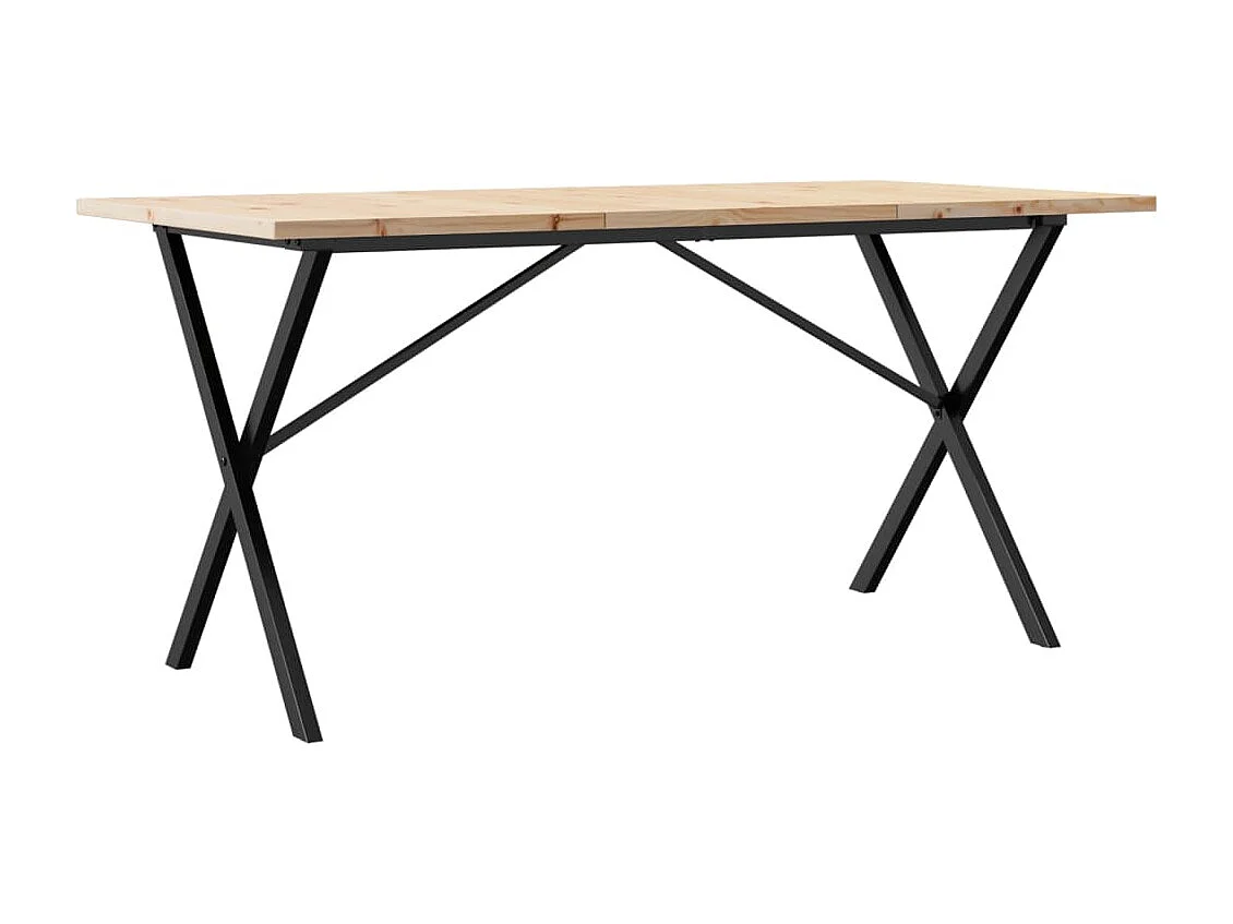 Eettafel X-frame 160x80x75,5 cm massief grenenhout en staal
