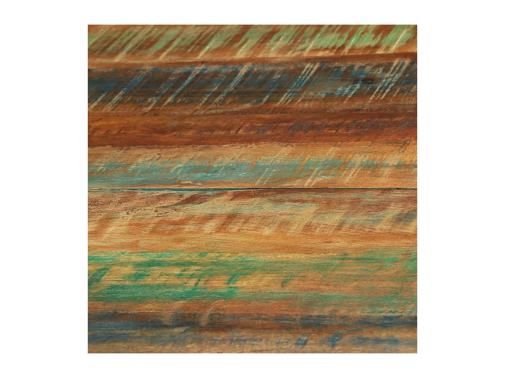 Table à manger Ø110x78 cm Bois de récupération massif et acier