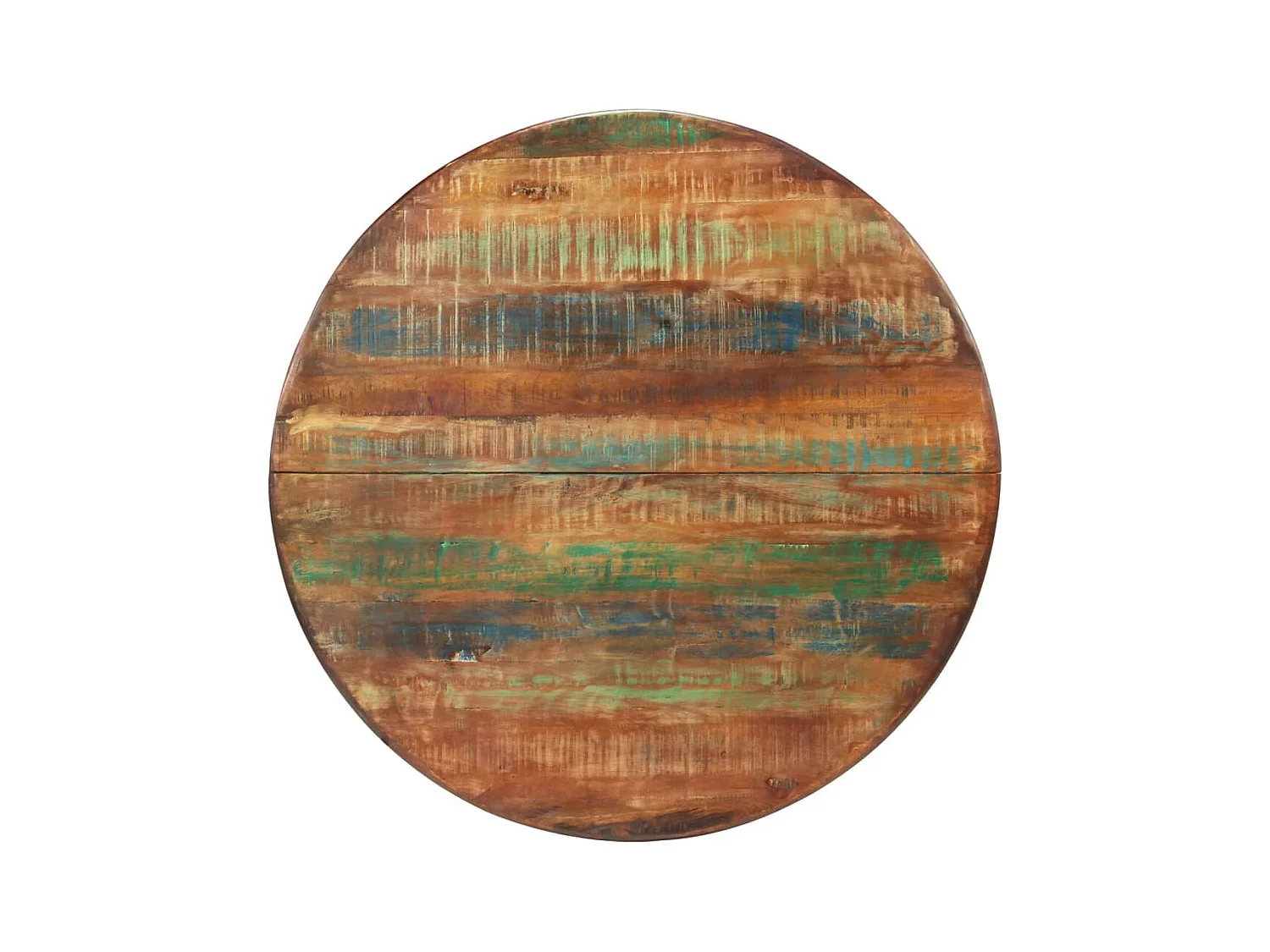 Table à manger Ø110x78 cm Bois de récupération massif et acier