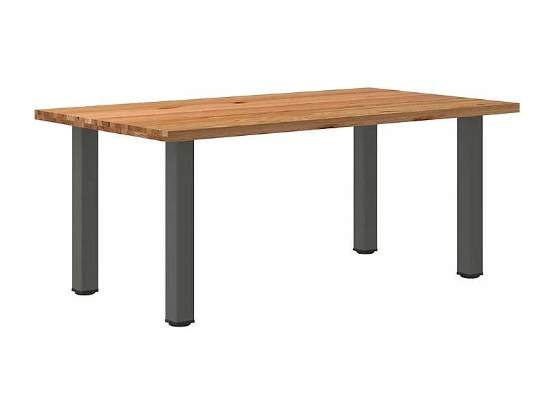 Table à manger marron clair bois de chêne massif rectangulaire