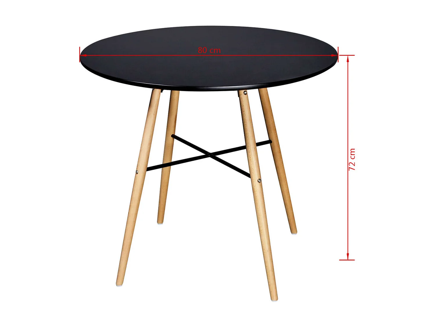 Table de salle à manger ronde MDF Noir