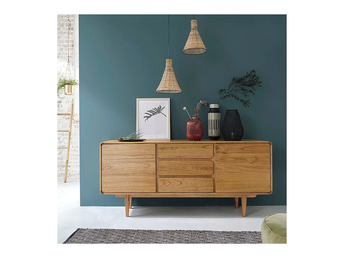 Buffet en bois de mindi massif 180 cm