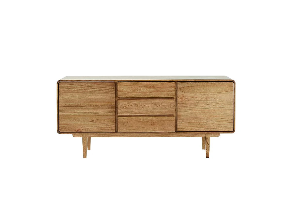 Buffet en bois massif 2 portes et 3 tiroirs