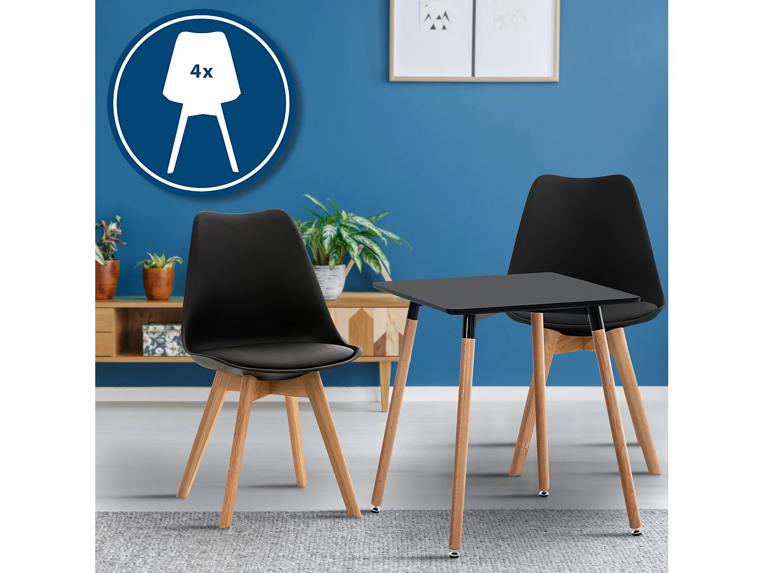 Ensemble de salle à manger - Table + 4 Chaises - Liborg