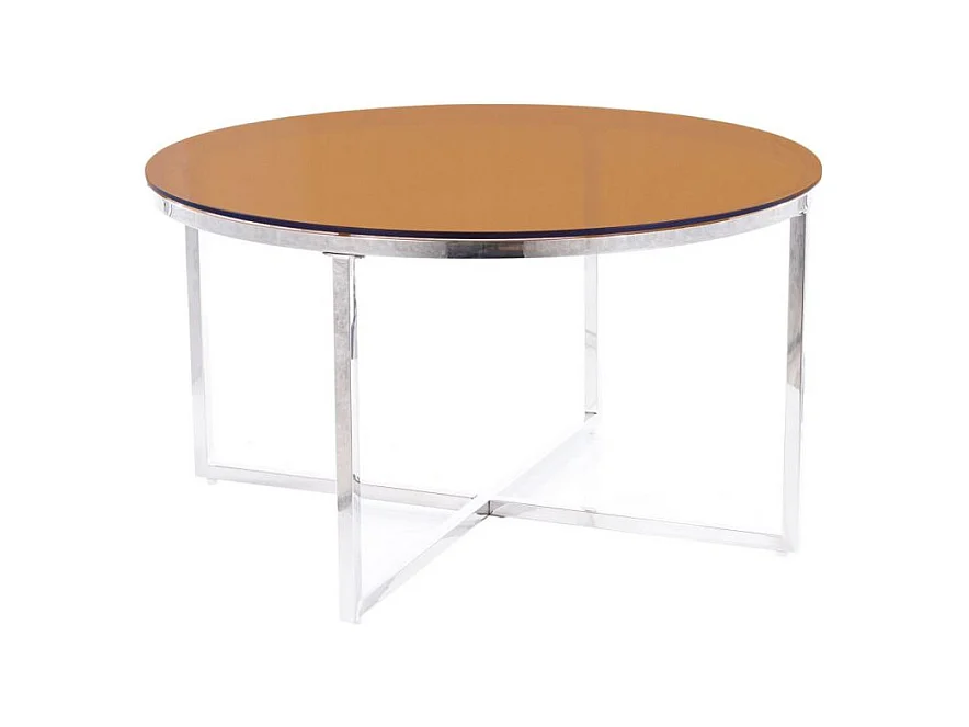Table basse ronde - Crystal - D 80 x H 45 cm - Ambre