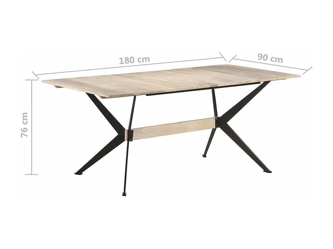 Table de salle à manger 180x90x76 cm Bois de manguier massif