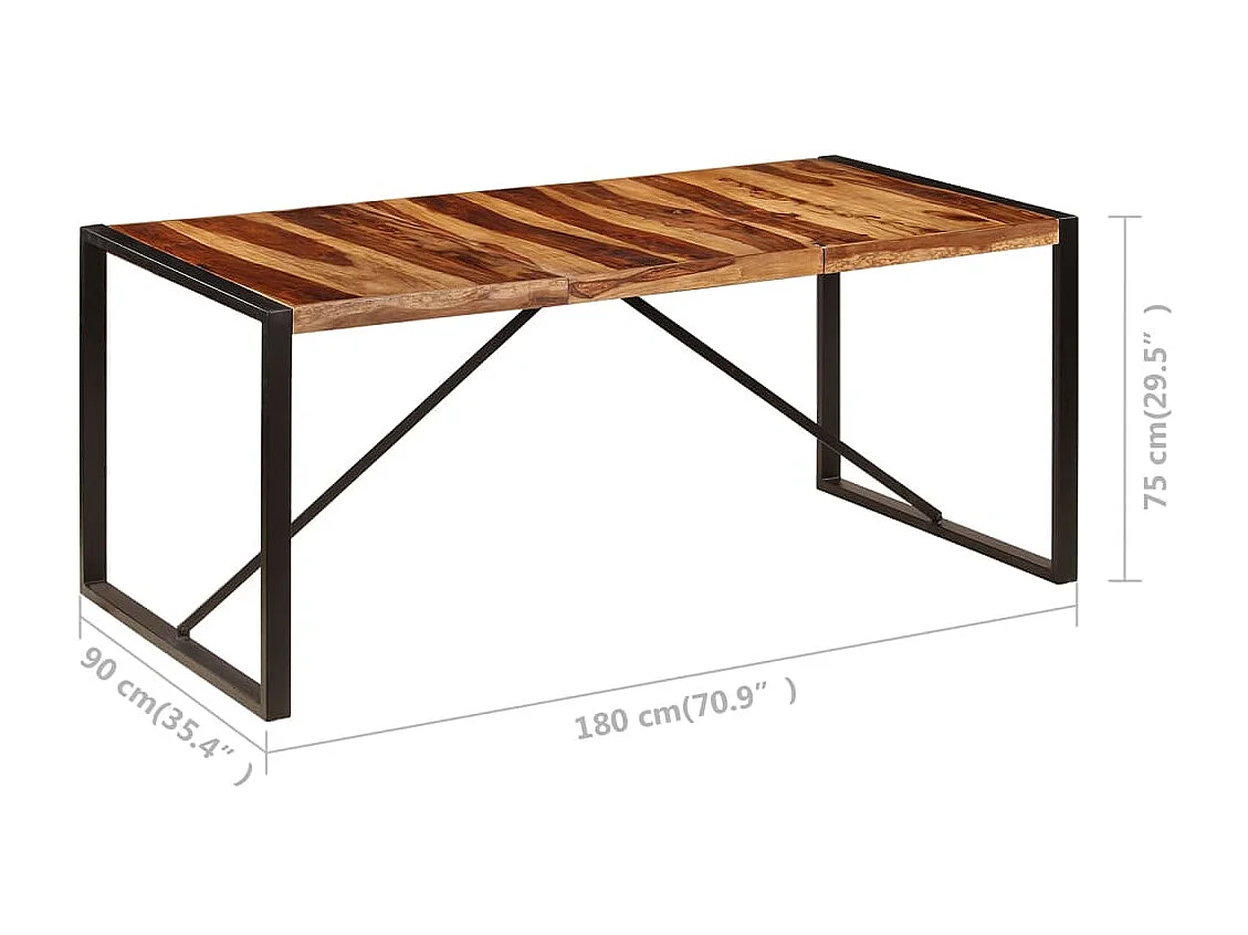 Table de salle à manger 180x90x75 cm Bois de Sesham solide