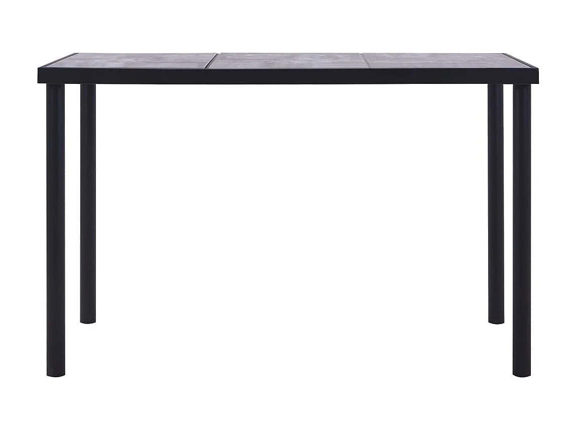 Table de salle à manger Noir et gris béton 160x80x75 cm MDF