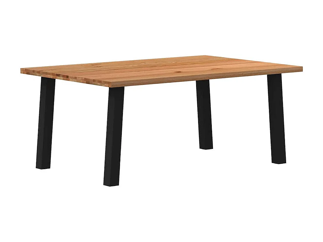 Eettafel rechthoekig 180x120x74 cm massief eikenhout lichtbruin