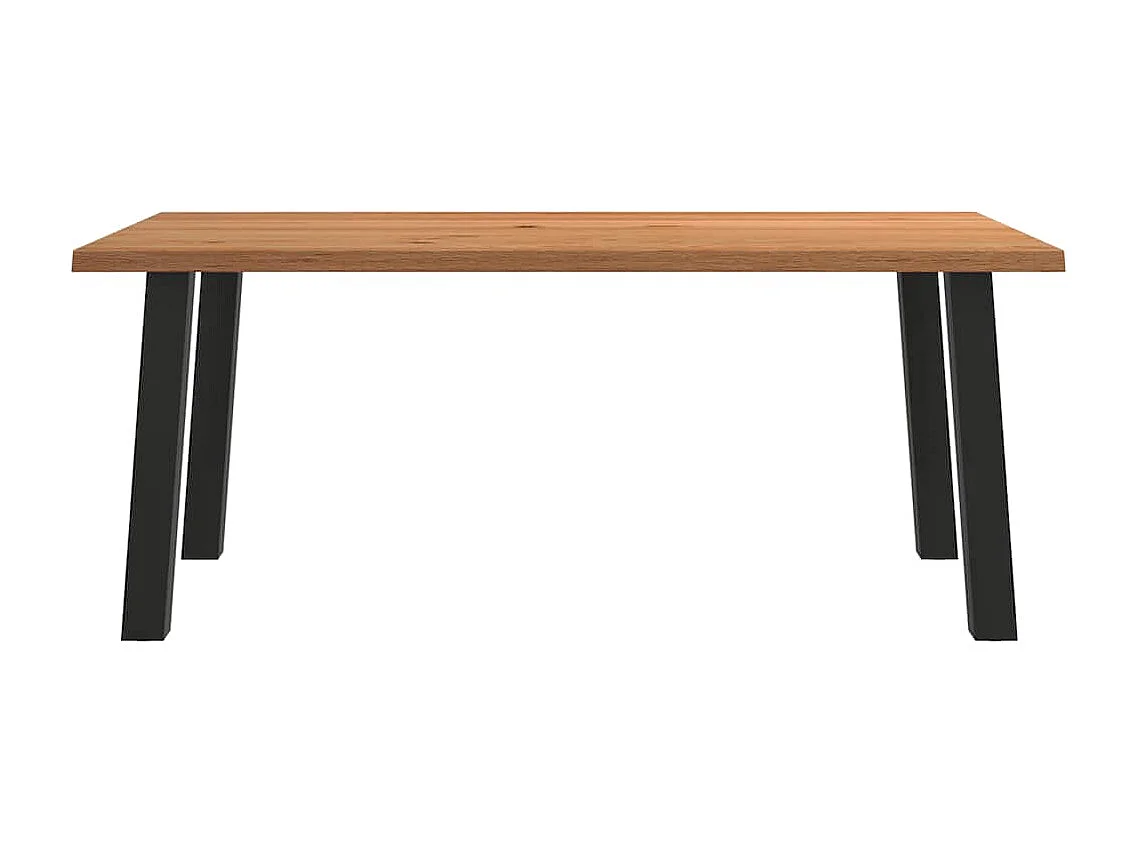 Eettafel rechthoekig 180x100x74 cm massief eikenhout lichtbruin