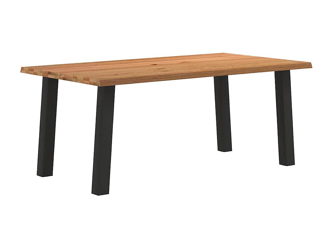 Eettafel rechthoekig 180x100x74 cm massief eikenhout lichtbruin