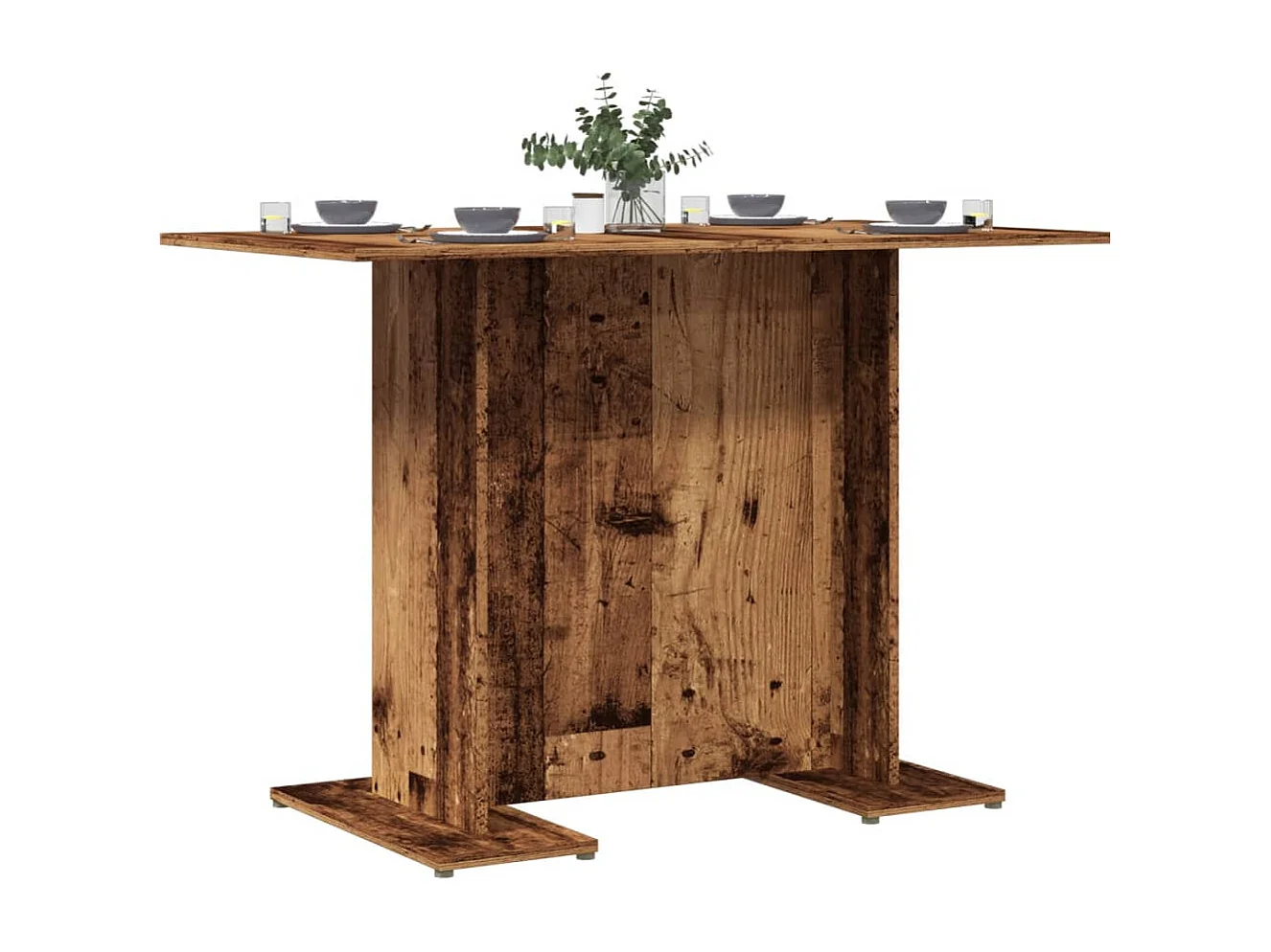 Eettafel 110x60x75 cm bewerkt hout oud houtkleurig