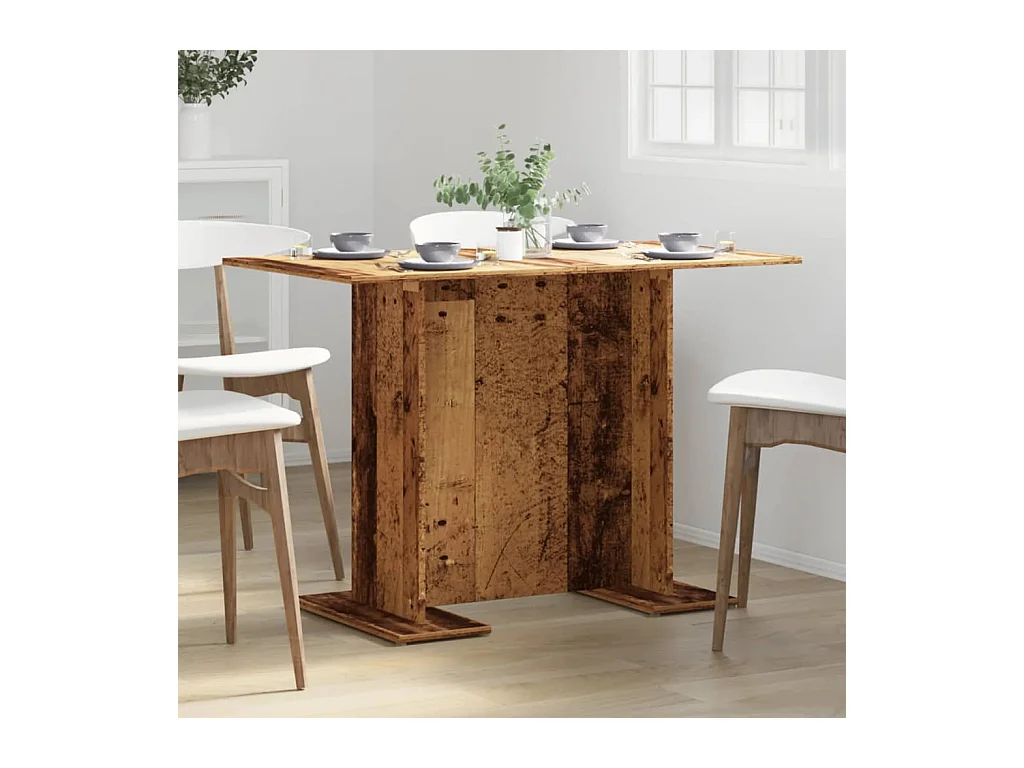 Eettafel 110x60x75 cm bewerkt hout oud houtkleurig
