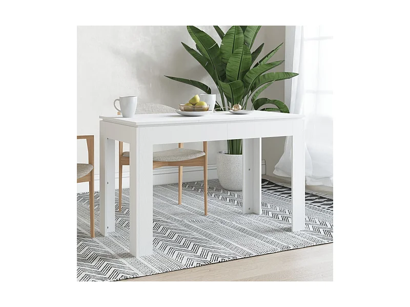 Mesa de jantar 120x60x76 cm contraplacado branco