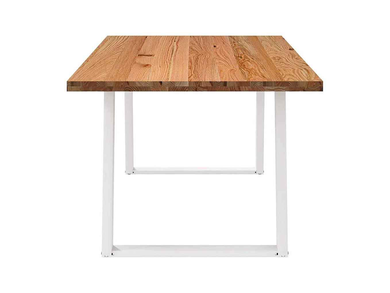 Table à manger marron clair bois de chêne massif rectangulaire