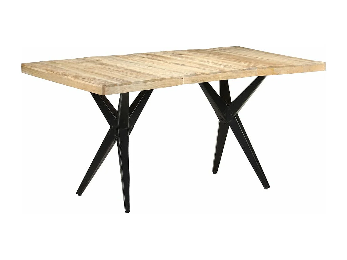 Table de salle à manger 160x80x76 cm Bois de manguier brut