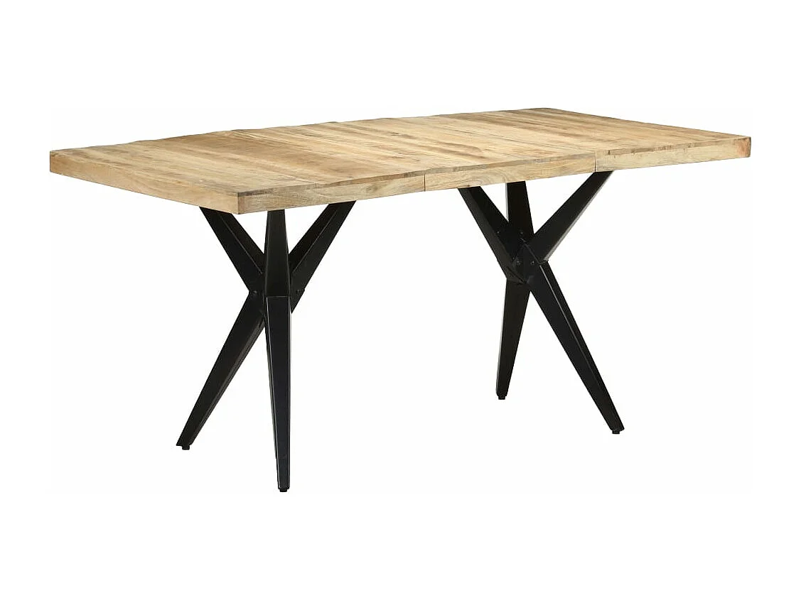 Table de salle à manger 160x80x76 cm Bois de manguier brut